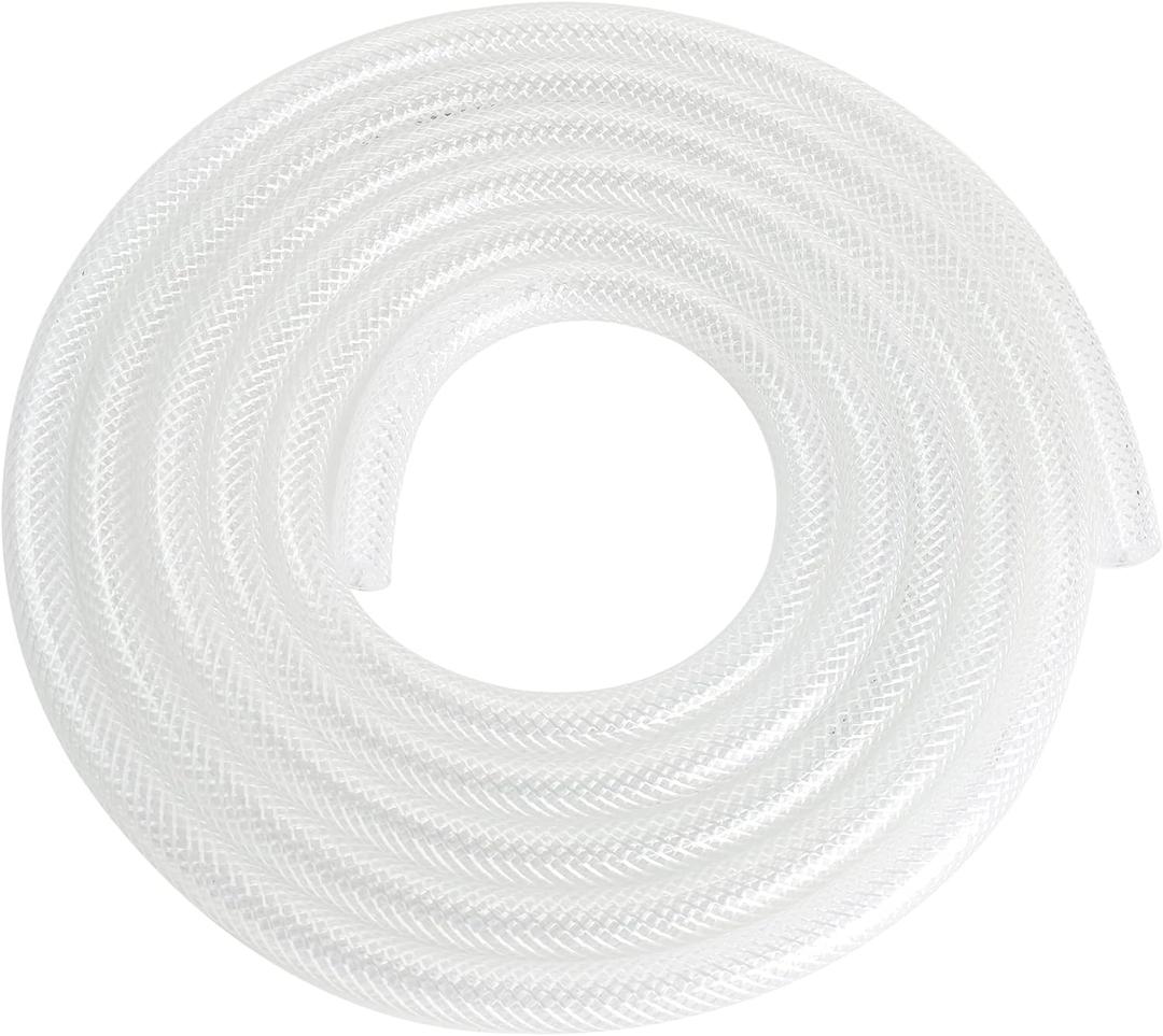 1/2" ID 3/4" OD - 10 ft Clear Braided Hose Plastic Vinyl Tubing, High Pressure Flexible Reinforced PVC Tube for Transfer Water Air Oil, BPA Free & Non-Toxic