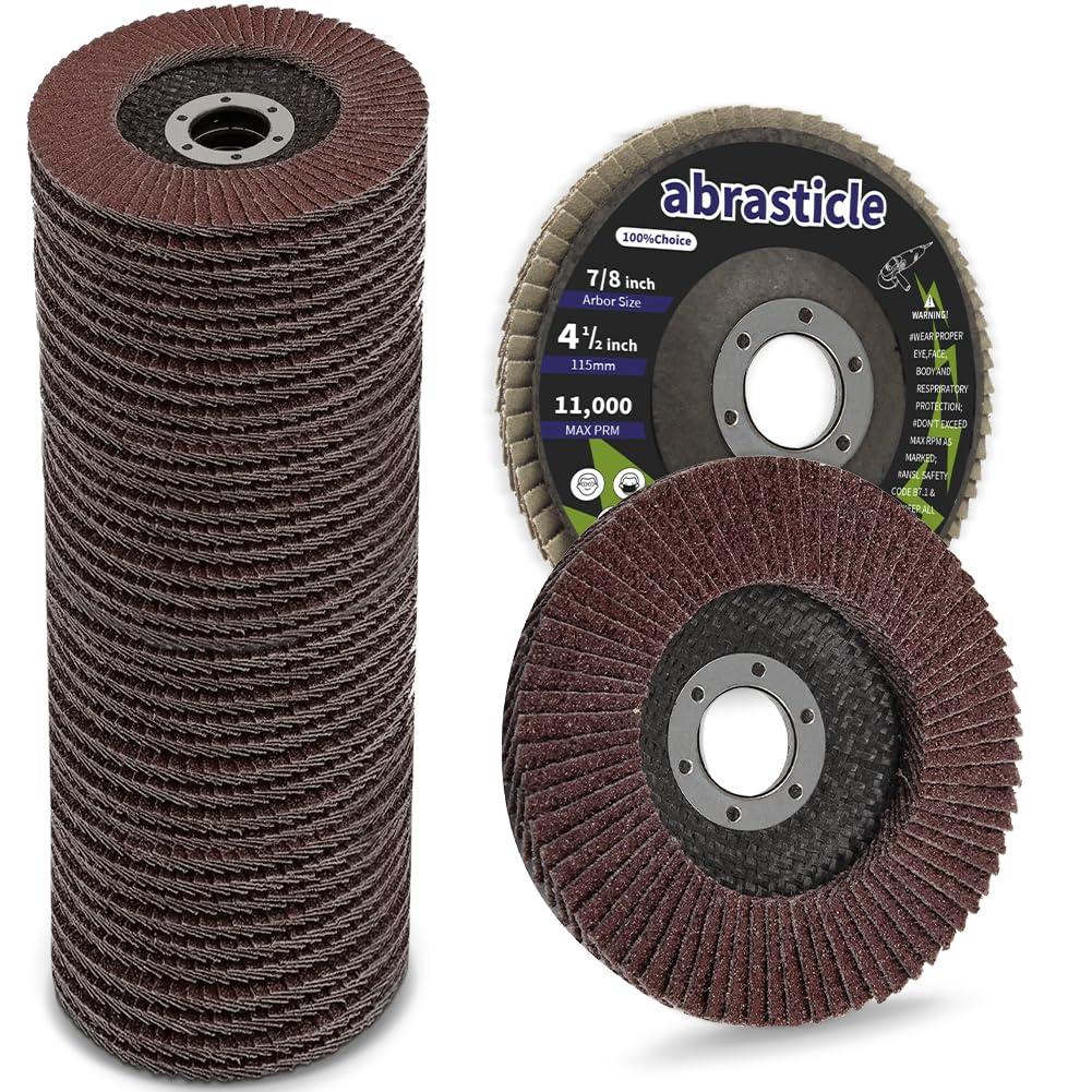 40 Pack 4 1/2 Inch Flap Discs Angle Grinder Sanding Discs Assorted 40/60/80/120 Grit Flap Sanding Disc