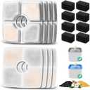 8 Pack Replacement Filters & Pre-filter Sponges for 84oz/2.5L Automatic Pet Fountain, BFLICROY Cat Water Fountain Filter, Triple Filtration Pet Fountain Replacement Filters