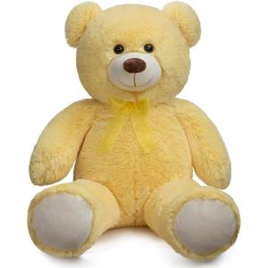 HollyHOME Big Teddy Bear Large Teddy Bear Stuffed Animal Birthday Valentines Day Plush for Kids and Girlfriend 36 inch Yellow