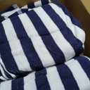 EBOOT 7 Pieces 100% Cotton Pool Beach Towels 30 x 70 Inch Cabana Oversized Basics Turkish Pool Bath for Hotel Swimming Bathroom(Navy Blue)