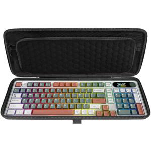 Linkidea Hard Travel Case for Compact 90%-96% Keyboard, Computer 100 Key Wireless/Wired Keyboard Carrying Case Protective Storage Box Bag, Compatible with RK ROYAL KLUDGE S98 Keychron Q5 Pro, Black
