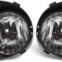 2Pcs Bumper Fog Lights Assembly Compatible with 2007-2013 Tundra 2008-2011 Sequoia Clear Lens Fog Lamp w/H10 12V 42W Halogen Bulb