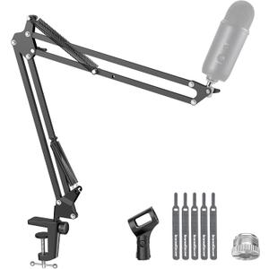 InnoGear Boom Arm Microphone Mic Stand for Blue Yeti HyperX QuadCast SoloCast Snowball Fifine Shure SM7B and Other Mic, Black (Black)