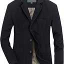 Men's Blazer Casual Suit Jacket Cotton Sport Coat Regular Fit Autumn Busniess Jackets (Medium, Black)