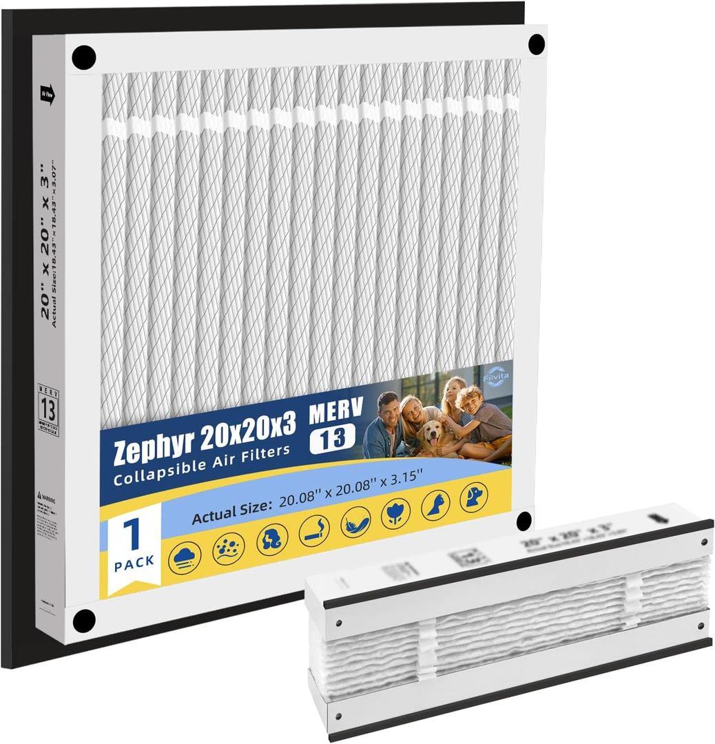 20x20x3 Air Filter Replacement For Zephyr 20x20x3 VGF Series,Foldable 1PACK