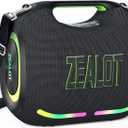 ZEALOT ZE01 Portable Bluetooth Speaker,120W Powerful Loud Stereo Deep Bass Wireless Boombox, Large Speakers for Party Support Dual Pairing/AUX/USB/TF Card/EQ/40H Playtime/Led Light Ideal for Camping