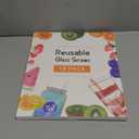 [22 Pcs] Reusable Glass Straws Shatter Resistant - Size 12"x8mm,9"x8mm,6"x8mm Including 9 Straight and 9 Bent Clear Glass Straws with 4 Cleaning Brush for 20 30 40 oz Tumblers,Cocktail,Coffee,Juice