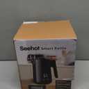 Seehot 850ml Small Electric Kettle Temperature Control,800W Double Wall Electric Tea Kettle of 304 Stainless Steel,5 Temp Presets,Hot Water Kettle Electric,Auto Shut Off for Tea and Coffee-Black