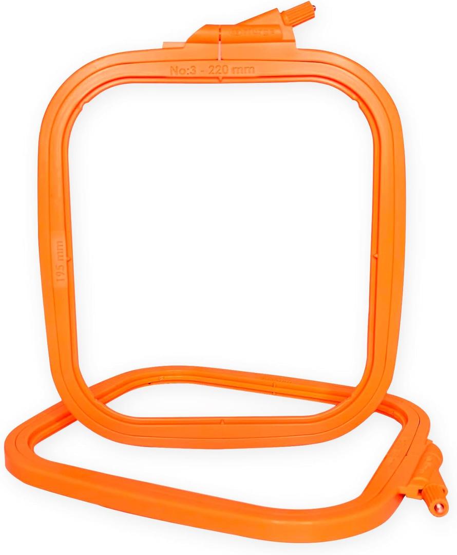 Nurge Orange Medium (No:3) Plastic Square Embroidery Hoop, Cross Stitch Hoops, Punch Needle Hoop , DIY Craft Sewing,ABS Plastic Embroidery Hoops