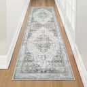 LIVEBOX Washable Runner Rug 2x6, Vintage Hallway Runner Rug, Soft Boho Kitchen Rug, Low Pile Medallion Rug for Entryway Rug with Non Slip Backing, Non Shedding Indoor Carpet