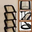 Retro Rattan Vertical Shoe Rack, Free Standing Shoe Storage Cabinet, Small Shoe Rack, Storage Rack, Suitable for Small Spaces and Narrow Spaces (Black, 6-Tier)