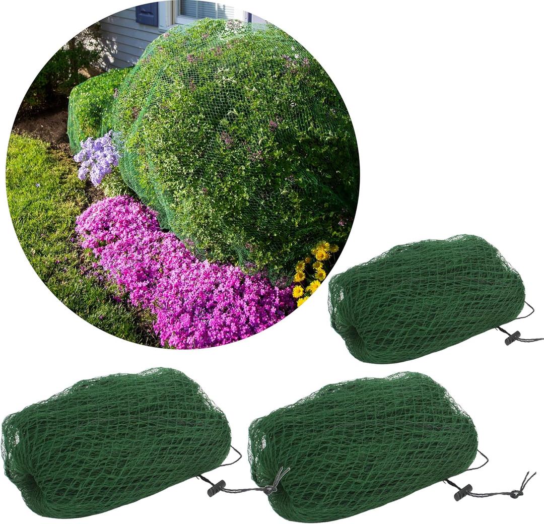 Deer Netting  3 Pack Heavy Duty Bird Netting, Chicken Coop, Fruit Trees, Plants, Plastic Fence, Bird Screen, Outdoor Cover, Garden Protection, Net Material, Plant Barrier, 10'x10'