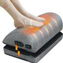 Snailax Heated Foot Rest Under Desk at Work, Ergonomic Footrest with Vibrating Massage and Adjustable Height, Foot Warmer, 3 Vibration Modes & 2 Heating Levels,Memory Foam,Office Home Gaming, Grey