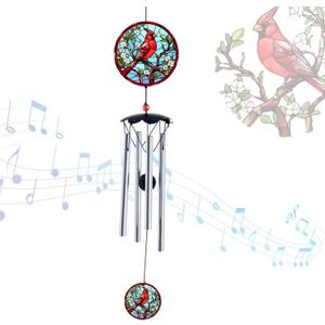 Wind Chimes for Outside 26" Cardinal Wind Chimes Outdoor Home Patio Garden Decor Windchimes Outdoors Gift Ideas for Women Mom Grandma Sisters