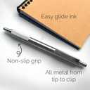 Zebra Pen F-701 Ballpoint Black Ink Fine Point 0.8mm Pen, Heavy Duty, Durable Stainless Steel Barrel, Knurled Grip, Silent Retractable Plunger, Ideal for Tactical Use, 3-Pack Plus 2 Refills (29412)