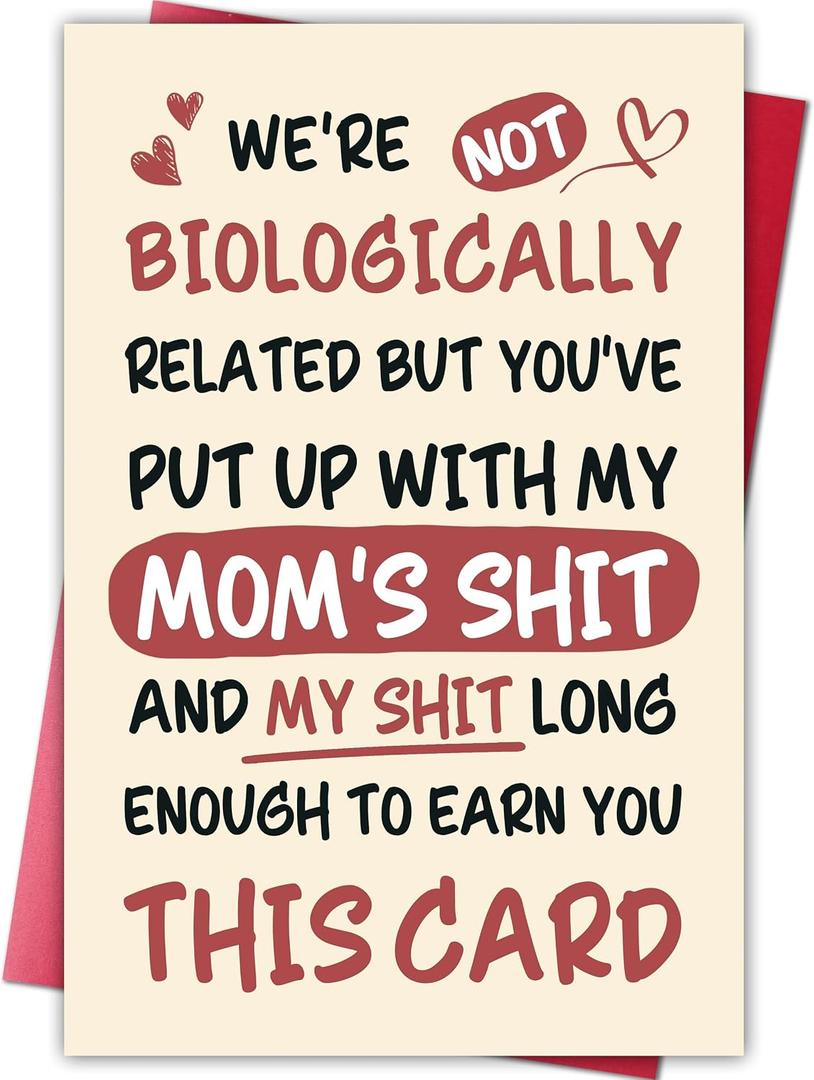 20 x Funny Father's Day Card for Step Dad, Happy Father's Day Card Gift from Step Son or Step Daughter, Humorous Fathers Day Gift Thank You Cards for Stepfather, Mix