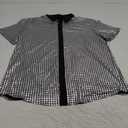 Mens 70s Shirt Short Sleeve Sequin Button Down Top Party Disco Outfit L