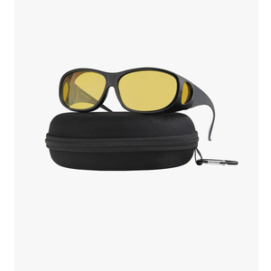 Night Driving Glasses Anti Glare Polarized Night Vision Yellow Tint Night Driving Glare Reducing Fit Over Driving Sunglasses Men and Women