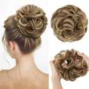 CJL HAIR Large Messy Bun Hair Piece Wavy Curly Scrunchies Synthetic Chignon Ponytail Hair Extensions Thick Updo Hairpieces for Women Bernstein Multi