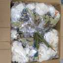 Peony Artificial Flowers, Faux Peonies Hydrangea Eucalyptus Bouquet 12 Packs Silk Vintage Realistic Peony Floral Arrangement for Wedding Centerpiece Table Vase Home Party Decor-Ivory White