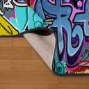 Ansouyi Colorful Non-Slip 5x7ft Area Rugs, Washable Rug Carpet for Living Room Abstract Art Graffiti Wall Home Decor Rugs for Game Room Classroom Bedroom Dining Kindergarten Room