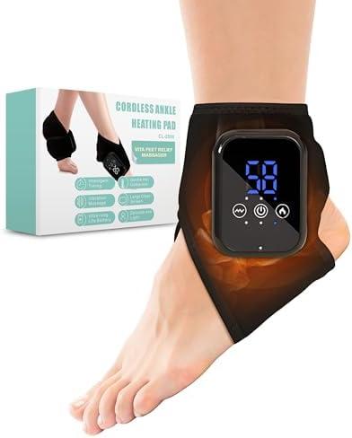 FREEZE2TRIM Vita Feet Relief Ankle Massager with Heat & Vibration – Cordless Foot Massager, Heated Ankle Wrap, Rechargeable Ankle Massager, Calf & Leg Compression Sleeve (One Unit)