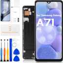 Screen Replacement for Samsung Galaxy A71, for Samsung A715 A715F SM-A715F/DS LCD Display Touch Screen Digitizer Full Assembly with Frame, Free Tools (Not for A71 5G/A716)