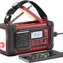 Emergency Weather Radio, AM/FM/SW/NOAA Hand Crank Radio with 10000mAH/37000mWh Portable Large Capacity, USB/Solar/Hand Crank Charging, AAA Battery Operated, SOS Alarm & Flashlight