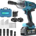 SPICIMOMO 1/2 inch Cordless Impact Wrench - 1200N.m High Torque Heavy Duty Impact Gun with 2x 4.0Ah Batteries, 21V Powerful Impact Driver/Drill for Tough Auto Repair and Construction Tasks