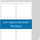 [500 Sheets 3000 Labels] Shipping Labels 3 1/3"x4" Printable White 6 up Labels for Laser/Inkjet Printers, Mailing FBA Address Label Sticker Paper - Permanent Adhesive Label Blank