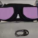 Sleep Mask Bluetooth Headphones Soft Wireless Headband Eye Mask Blackout with Microphone (Purple)
