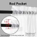 3 x Simplebrand Sheer White Curtains 96 Inches Long, Light Filtering Rod Pocket Solid Color Window Sheer Curtain Panels, Elegant Curtains & Drapes for Living Room, Bedroom 2 Panels (White, 42" W x 96" L)