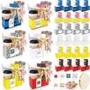 TREWAVE 24 Set Teacher Appreciation Gifts, 2 Cup Drink Carrier with Handle, Disposable Coffee Cup Holder with Thank You Cards, Clips & Ribbon, 2-Cup Cardboard Caddy Set for Graduation Party Supplies