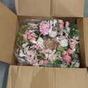 Pink Flower Door Wreath 24-26 Inch  Spring Summer Easter Wreath with Faux Silk Rose Hydrangea White Chrysanthemum Eucalyptus Leaves, Front Door Proch Walls Dcor