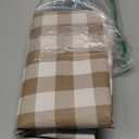 misaya Rectangle Waterproof Vinyl Table Cloth, Buffalo Flannel Backed Tablecloth, Wipeable Plastic Table Cover for Fall, Thanksgiving (60" x 84", Khaki and White)