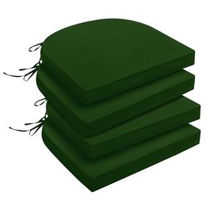 downluxe Outdoor Chair Cushions Set of 2 for Patio Furniture, Water-Resistant Patio Chair Cushions with Ties, High Density Foam Outdoor Seat Cushion, 17" X 16" X 2", Forest Green