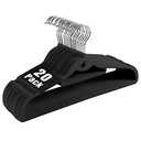 Velvet Clothing Hangers Slim Stackable Non-Slip Black Suit Hanger Space Saving Clothes Hanger Heavy Duty Adult Hangers with 360°Swivel Hook Pack of 20