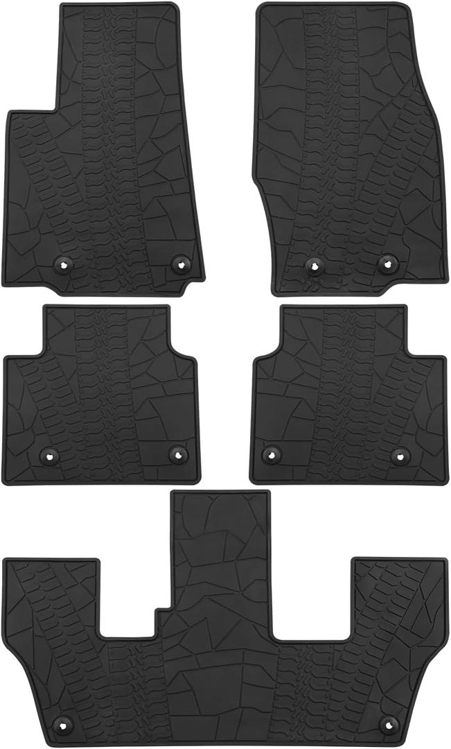 Car Floor Mats Custom Fit for Jeep Grand Cherokee L 7 Seat 2021-2025 2026 Rubber Auto Floor Liners Set All Weather Protection, Black(NOT Fit for 6-Passenger)