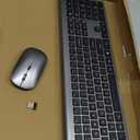 Wireless Keyboard and Mouse Combo, Full Size Keyboard and Mouse, Long Battery Life, Optical Mouse, 2.4G Lag-Free Cordless Mice Keyboard Set Ultra Slim Design for Computer, Laptop, PC, Mac, Windows