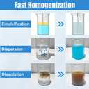 FOUR E'S SCIENTIFIC Lab Homogenizer 8000-30000rpm with Stand, High-Speed Handheld Homogenizer Emulsifier with 10mm 316L Stainless Steel Probe 1mL-250mL