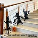 Metal Halloween Black Cat Garden Stakes Decorative, 3 Pack Scary Cat Halloween Yard Stakes Black Cat Silhouette for Home Yard Indoor and Outdoor Halloween Decorations.(Big)