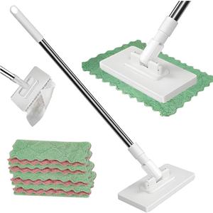 2026 Upgraded Snap Grip Mini Mop, Zero Touch Cloth Changing Mop with Automatic Push Pull Handle,360 Rotating Lazy Mops Wet Dry for Whole House Cleaning,Retractable Gap Dust Cleaner Flat Mops(5 Cloths)