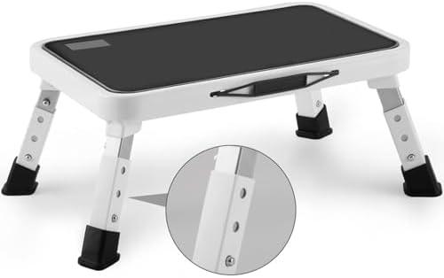 Jocauto Folding Step Stool, Height-Adjustable Step Stool with Non-Slip Platform, Step Ladder for Adults or Kids in Kitchen, Home, 330 Lbs Capacity
