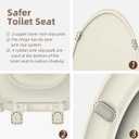 Elongated Toilet Seat, Slow Close Quick-Release Hinges, Heavy Duty Soft Close, Oval(Oblong) Toilet Seat For Elongated Toilets, Quiet-Close Lid And Seat, Easy To Install And Clean, Almond/Bone(18.5”)