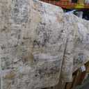 Runner Rug Kitchen Washable Rugs: 3x10 Non-Slip Abstract Soft Modern Stain Resistant Indoor Floor Neutral Accent Throw Carpet for Hallway Bathroom Laundry Room Entryway Bedroom- Gray Gold