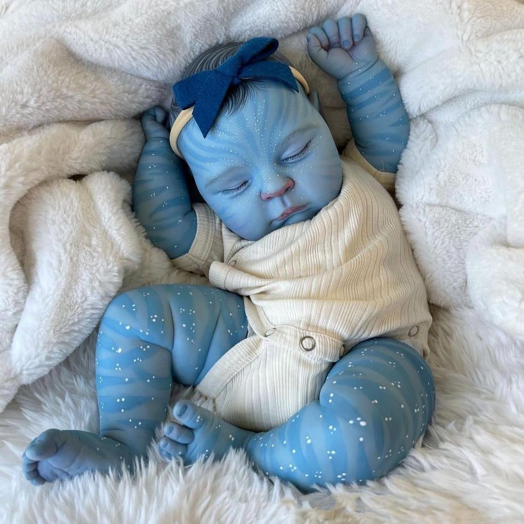 Pinky Reborn Avatar Baby Dolls 20 Inch Soft Vinyl Realistic Newborn Sleeping Baby Girl Doll Toy Accessories Gift Set for Kids Age 3+