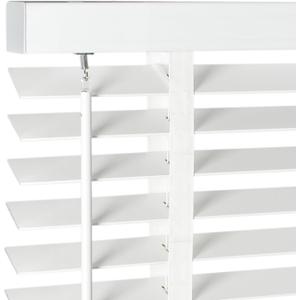 2" Cordless Solid Wood Blinds for Indoor Window,29.5" W x 48" H White