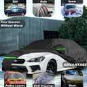 Waterproof Car Cover for Subaru WRX 2012-2025,210D All Weather Car Covers with Zipper Door,Windproof Bands for Sun UV Snow Rain Dust Hail Protection