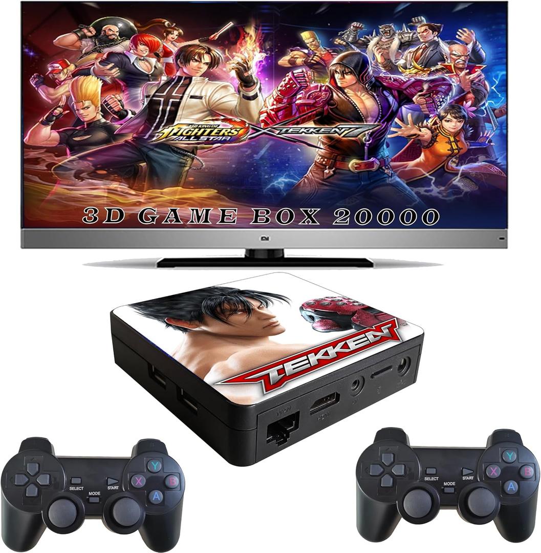 Plug-and-Play Retro Arcade, 20000-in-1 Classic Arcade Games, 2-4 Player Console with 3D Gaming, Search/Hide/Save/Pause/Favorite List